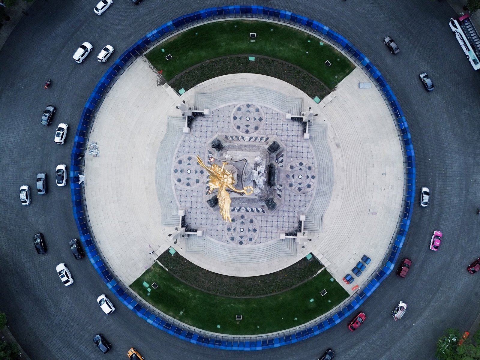 Vista aérea de la Glorieta del Ángel de la Independencia, Ciudad de México