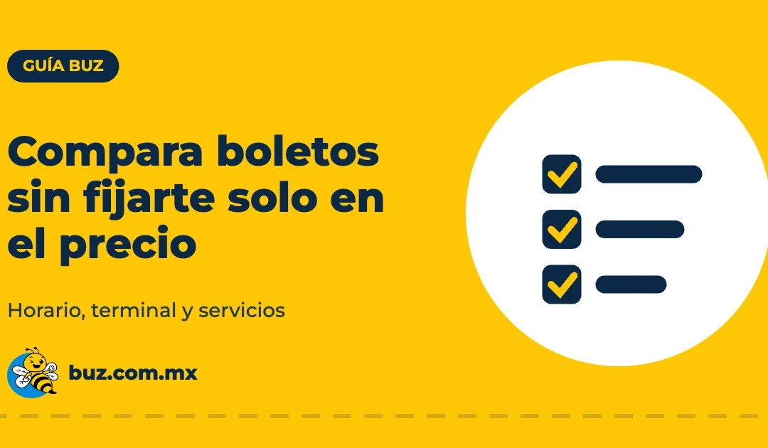 Ilustración de una lista de verificación para comparar boletos de autobús