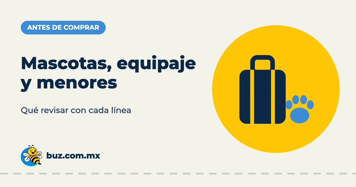 Mascotas, equipaje y menores Ilustración de una maleta y una huella de mascota