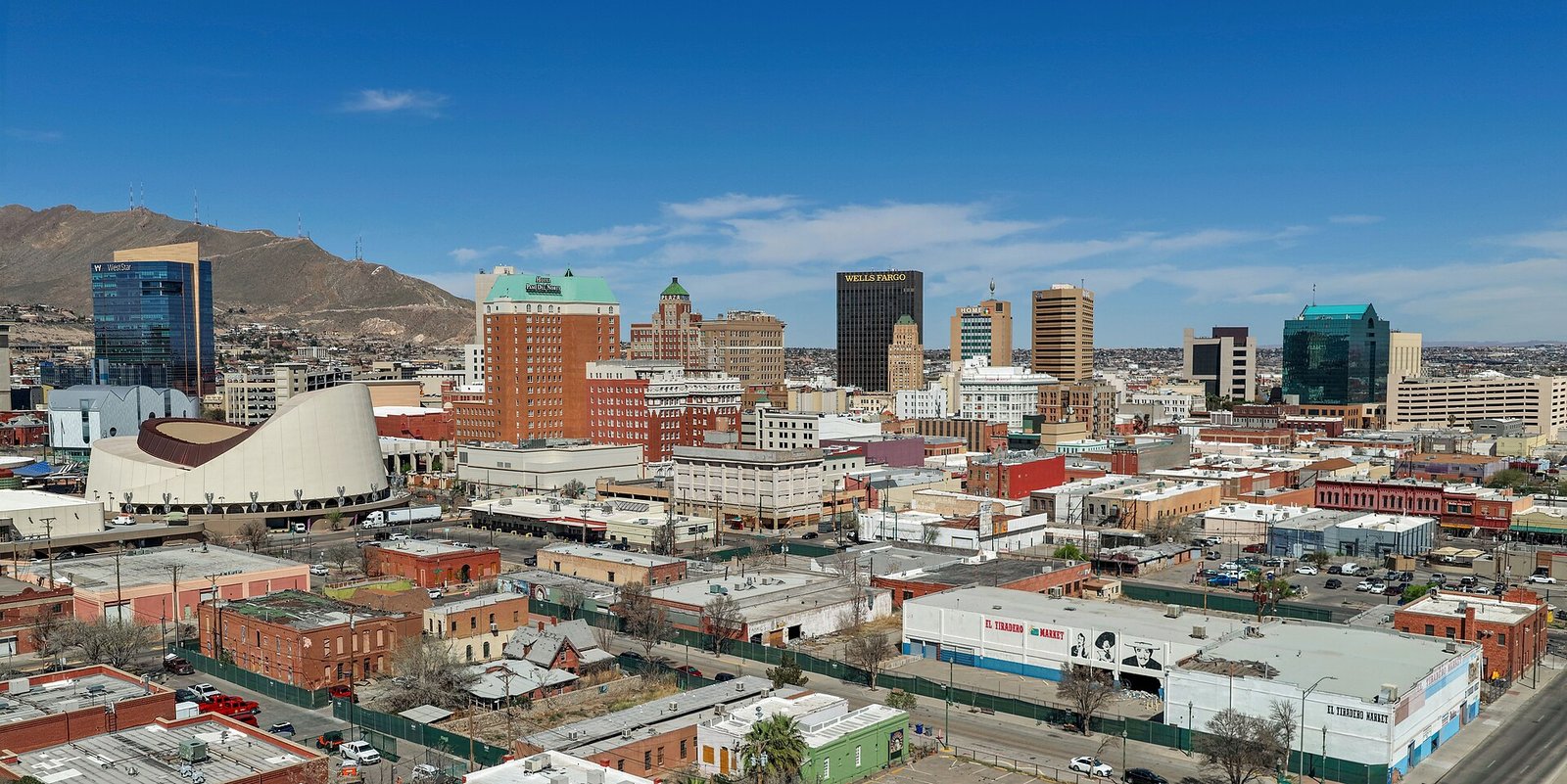 Vista panorámica del skyline de Downtown El Paso, Texas